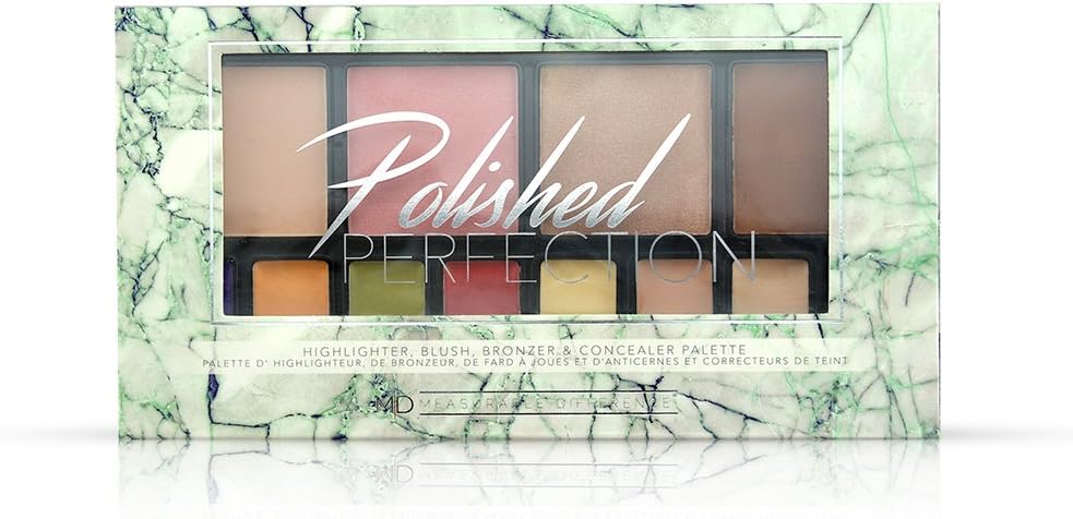 Measurable Difference Polished Perfection Highlighter/Blush/Bronzer/Concealer Palette, 0.33 Pound