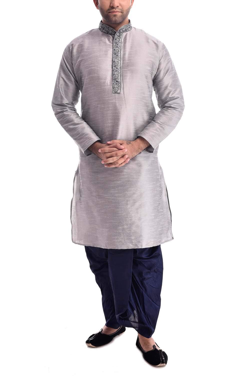 royal kurta Silk Embroidered Kurta Dhoti Set-picture-38