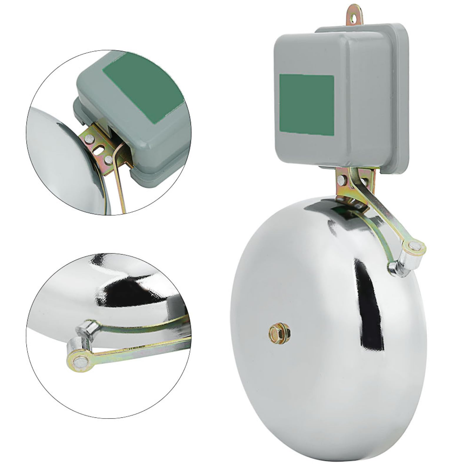 Timbre Eléctrico Exterior 220V Acero Inoxidable Campana Industrial para Colegio Hotel Restaurante Alarma Sin Chispas 150mm