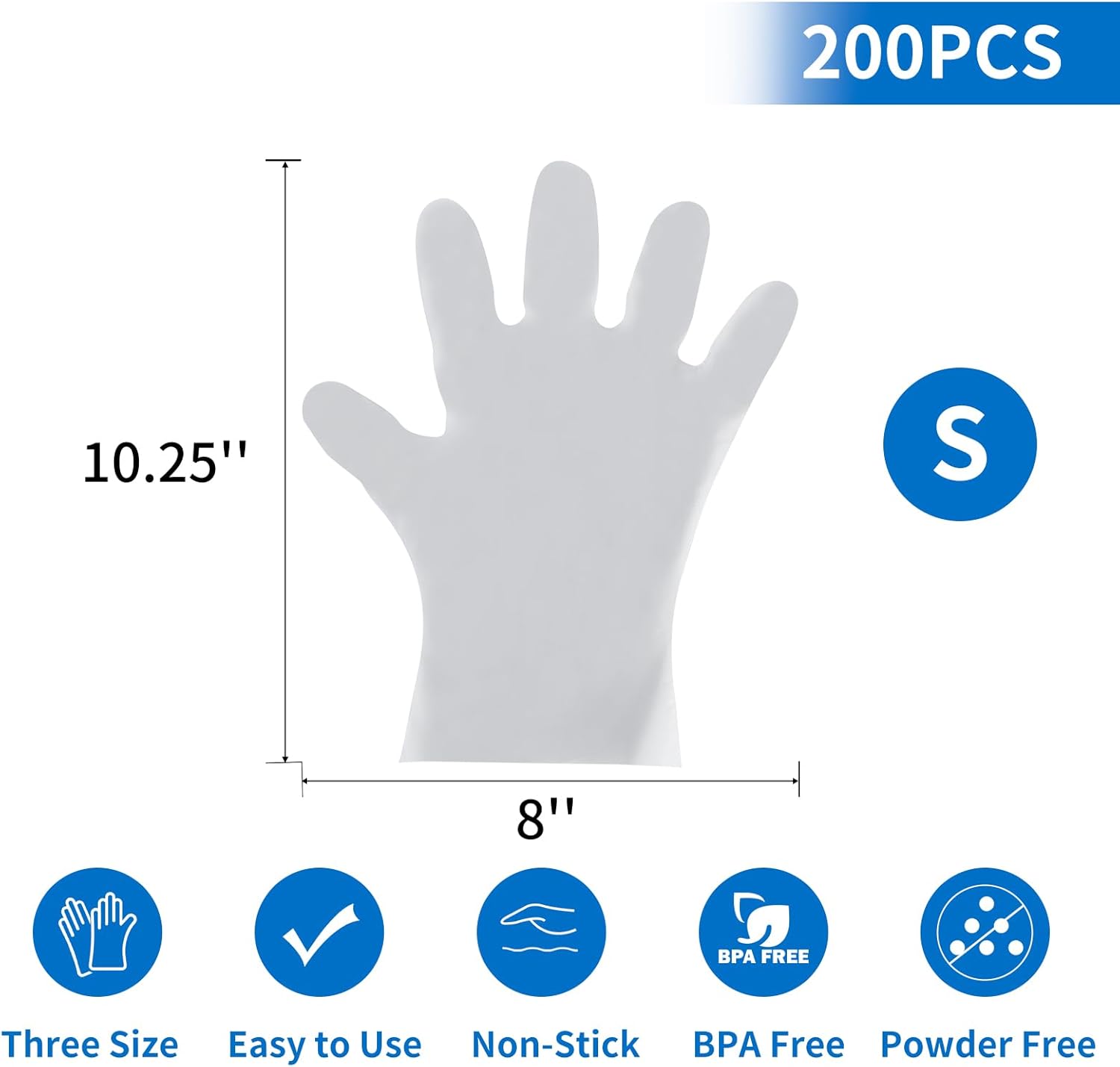 Non-Stick Sushi Gloves - 1000 Pack. Professional Food Grade Gloves For All Sushi Prepping and Making. S/M/L