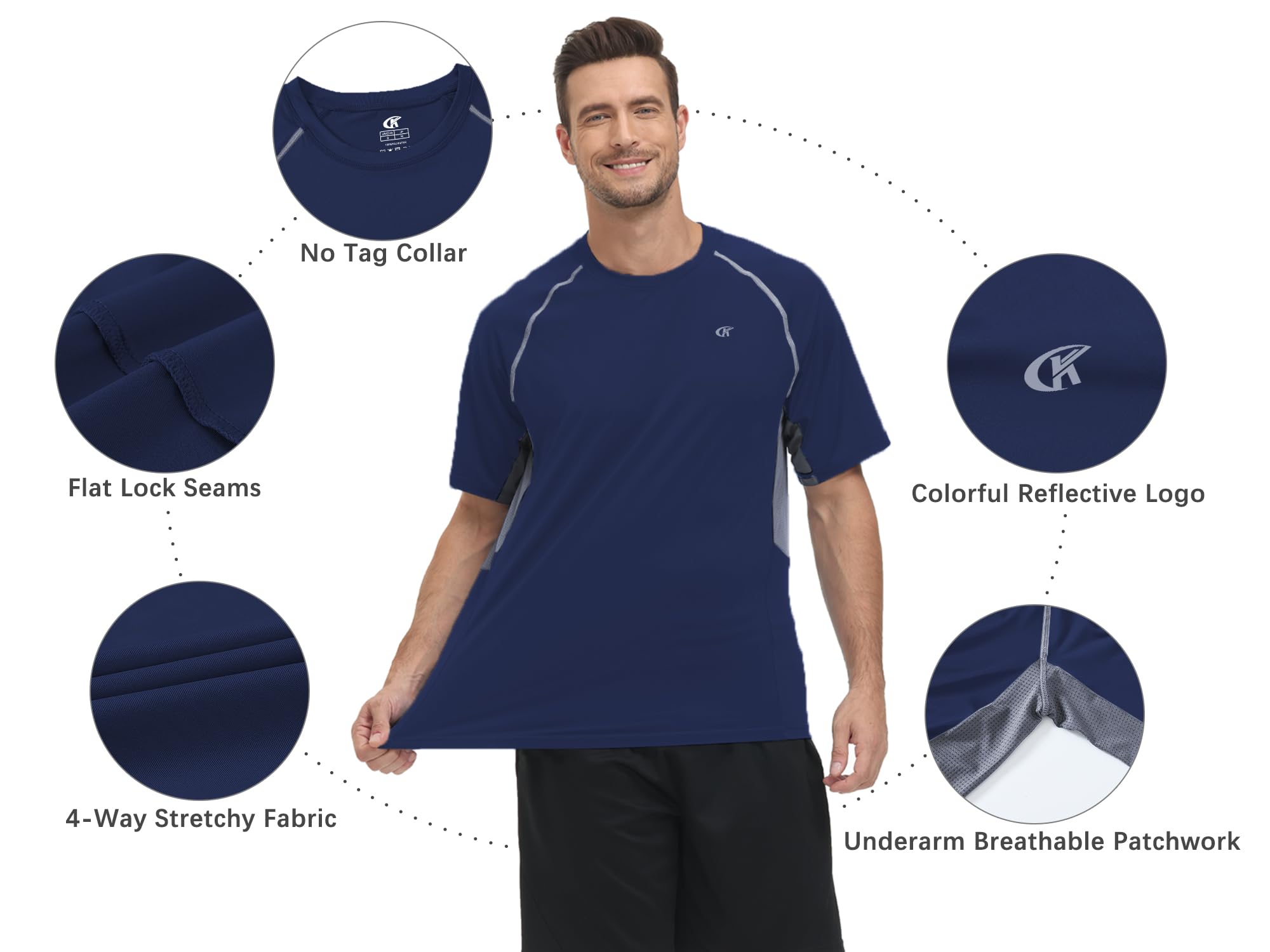 Huayuzh Rashguard - Maglia da nuoto a maniche corte con protezione UPF 50+, ad asciugatura rapida, per surf, piscina, allenamento, spiaggia, sport