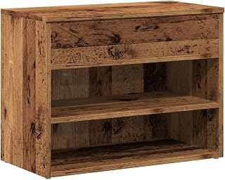 vidaXL Shoe Bench Aged Wood 60x30x45cm Engineered Wood