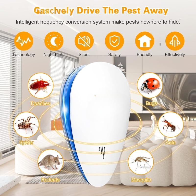 Mice Repellent Indoor, Rodent Roach Spider Insect Repellent, Pest Control Plug in, Insect Repellent for Bugs Insects Roaches Mice Spiders Rodents Mosquitoes - Image 2