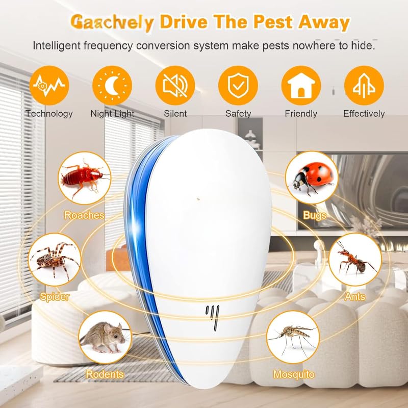 Mice Repellent Indoor, Rodent Roach Spider Insect Repellent, Pest Control Plug in, Insect Repellent for Bugs Insects Roaches Mice Spiders Rodents Mosquitoes - Image 3