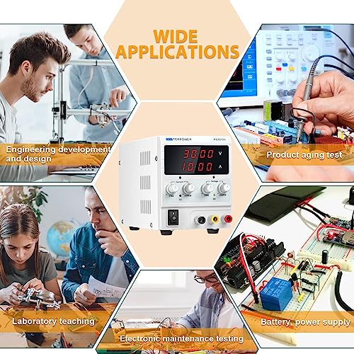 Dc Power Supply Variable, 30V 10A Adjustable Switching Regulated Dc Bench Lab Power Supply With 4-Digits Led Power Display,Coarse And Fine Adjustments #TOP7