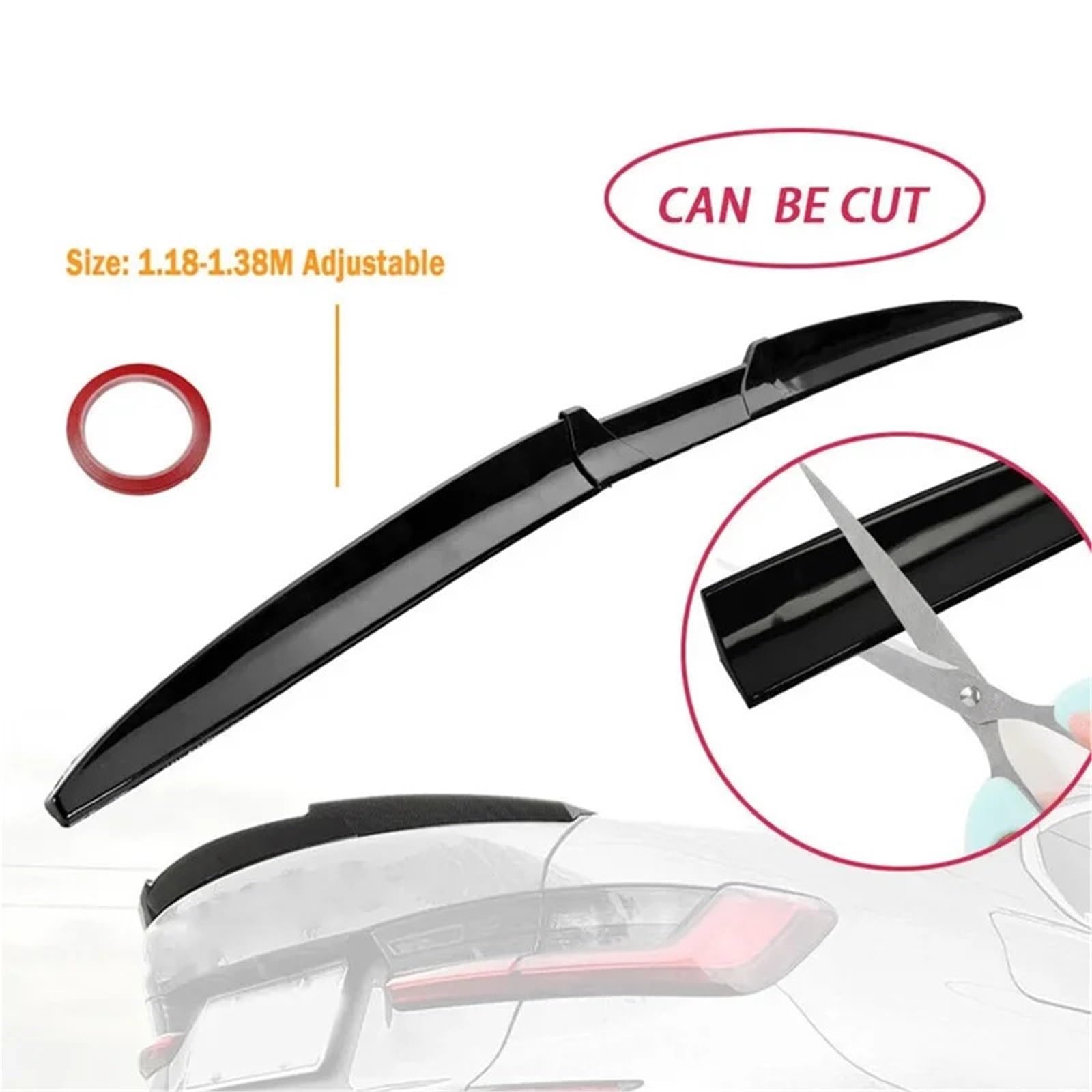 Pasuje do Renault, pasuje do Clio RS Sport 2006-2012, tylne spoilery dachowe, bagażnik, skrzydło, akcesoria spoiler samochód warga ochronna(Sty2 Matt black)