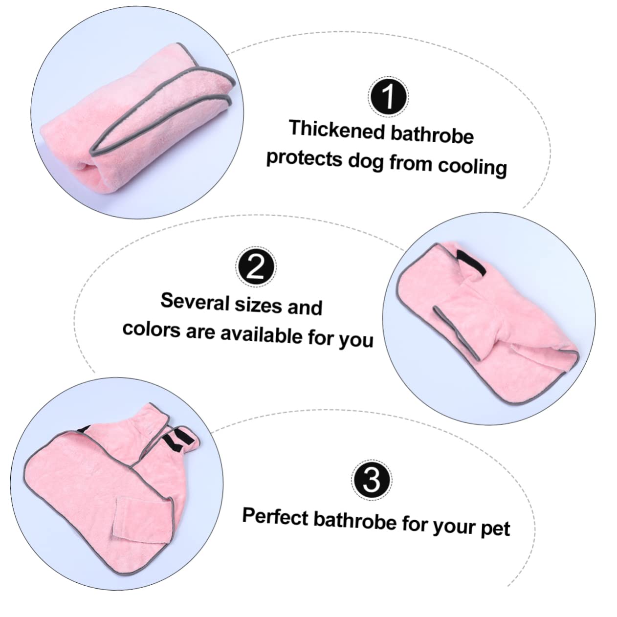 HANABASS 3pièces Peignoir De Bain pour Animaux Microfibre Serviette Absorbante Et pour Chiots Plusieurs