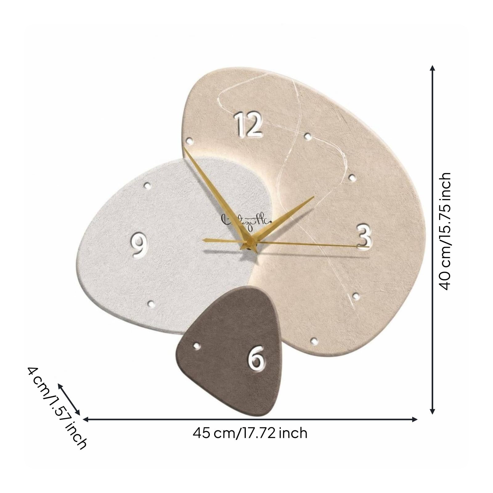 Baoblaze Reloj de Pared Moderno Reloj Decorativo Reloj Iluminado Reloj Silencioso Reloj 3D con Diseño Artístico Irregular Mecanismo sin Ruido y Luz LED, Size to 4, Style to 4