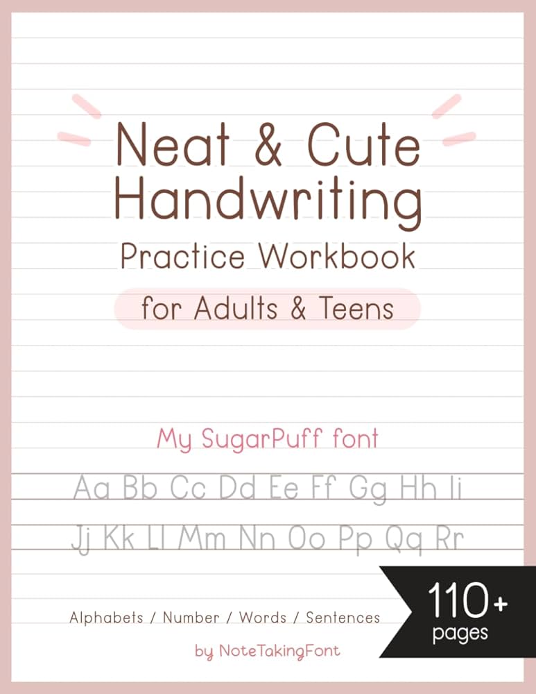neat-and-cute-handwriting-practice-workbook-for-adults-and-teens-my-sugarpuff-font-improve-your-handwriting-skill-practice-with-monoline-lettering-for-teen-penmanship-worksheet-for-adults-font-notetaking-9798338311172 for Free Printable Neat Handwriting Practice Sheets Neat and Cute Handwriting practice Workbook for adults and Teens, My SugarPuff font: Improve your handwriting skill & Practice with Monoline lettering ... for Teen penmanship worksheet for adults: Font, NoteTaking: 9798338311172: for Free Printable Neat Handwriting Practice Sheets