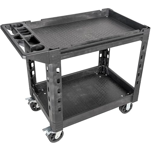 Klein Tools 54831MB MODbox Utility Cart, 2-Shelf Heavy Duty Rolling Tool Cart, 500-Pound Capacity, 6-Inch Wheels, for Jobsite, Warehouse