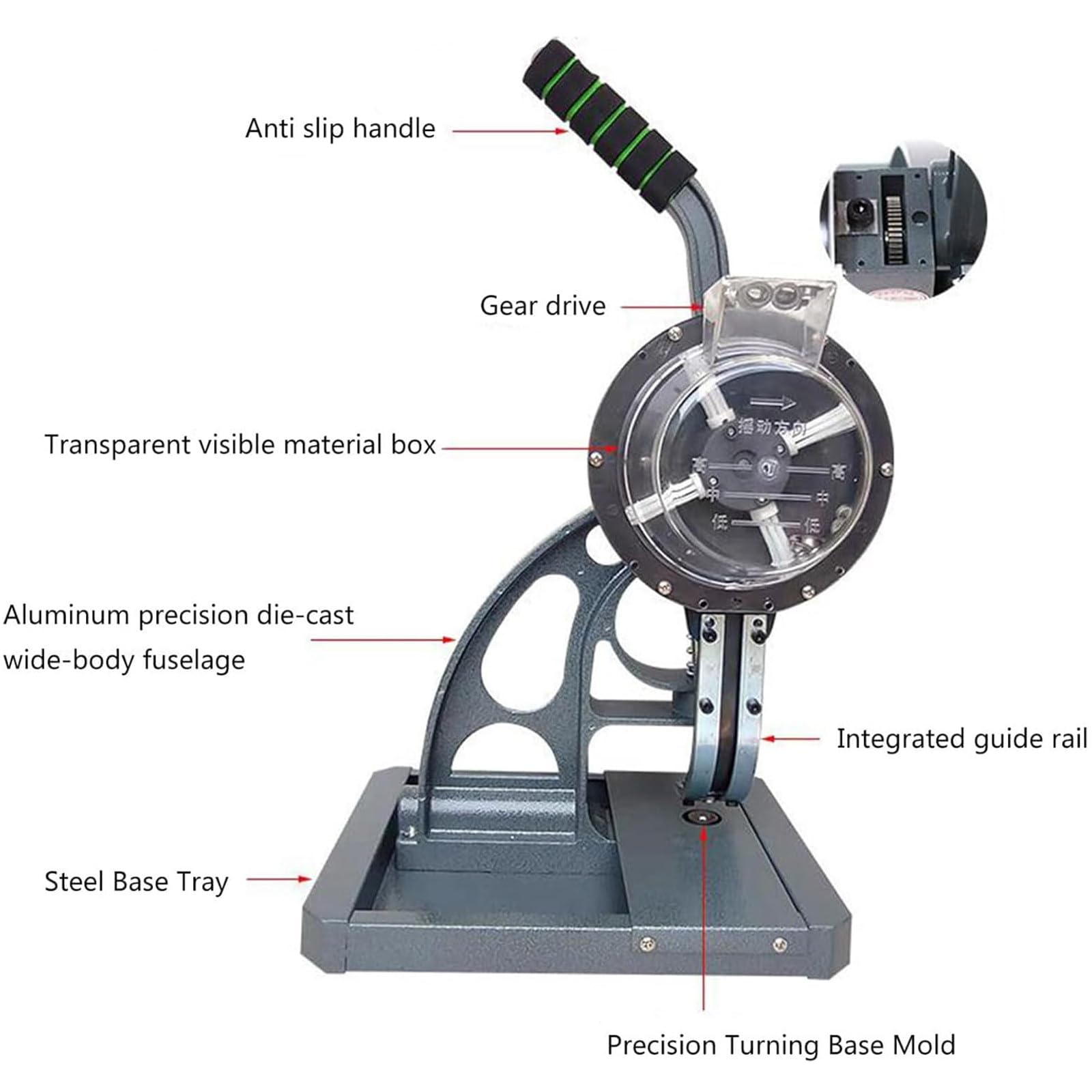 Máquina Ojales semiautomática, máquina Ojales Prensa Manual Alta Resistencia, Herramienta alimentación Ojales Perforadora, 5,5-12 mm Opcional, para pancartas, toldos y Carteles 6mm