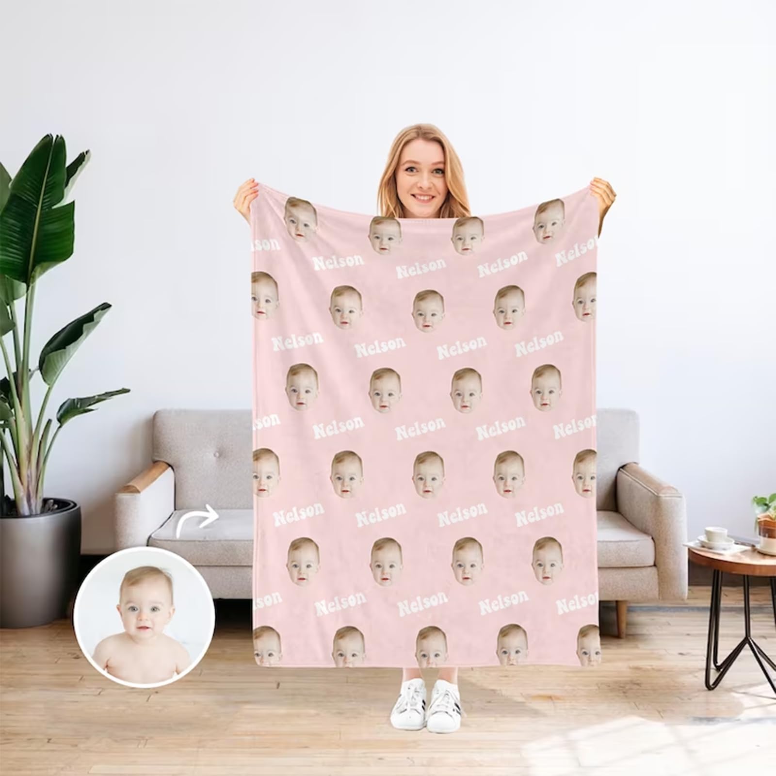 Couverture personnalisée avec images yky pour protéger le canapé des poils