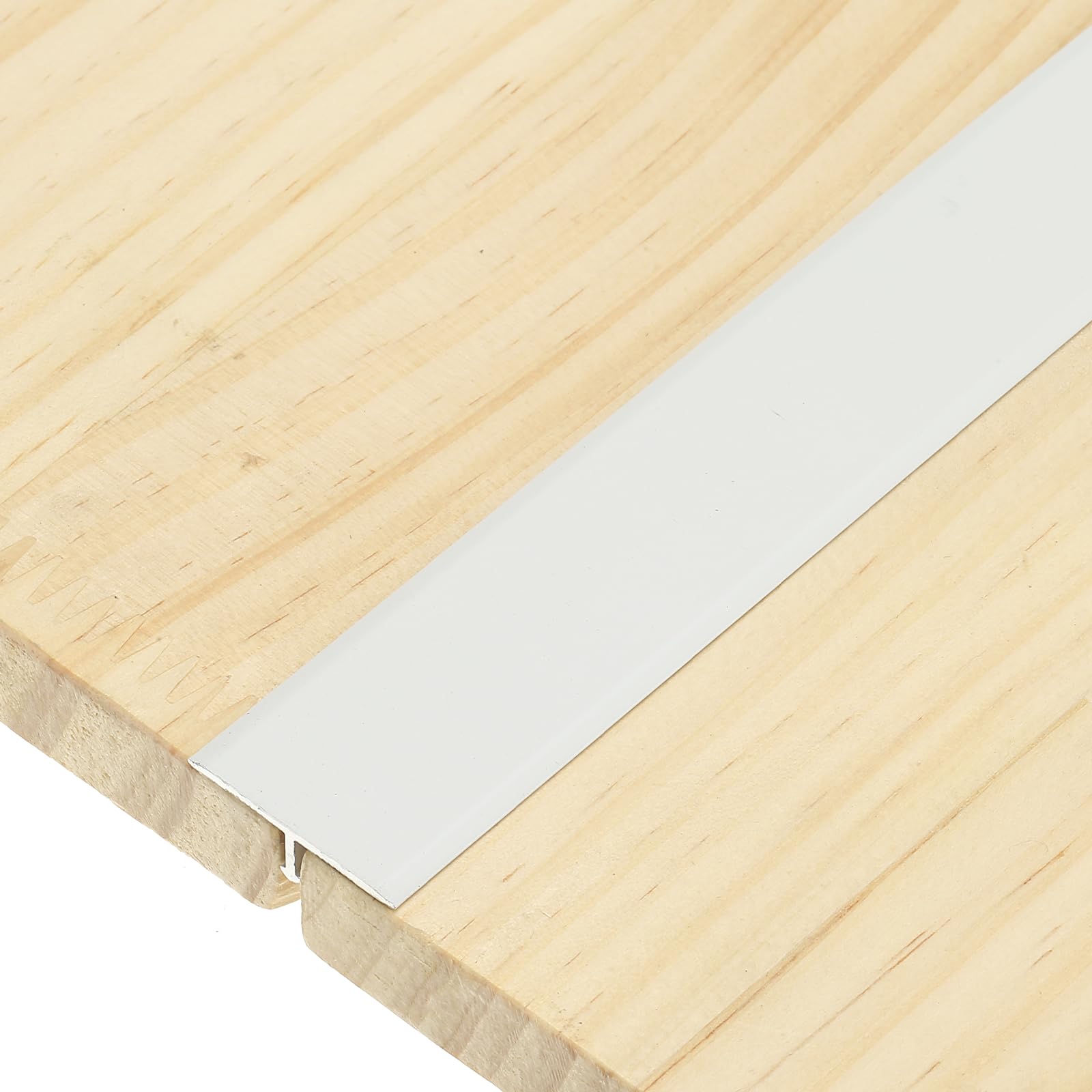 sourcing map 3Pcs T-Molding Transition Strips, 9m x 25mm (L x W) Aluminium Alloy Floor Flat Divider Strip Vinyl Flooring Edging Trim for Floor Gaps Doorways, Matte White