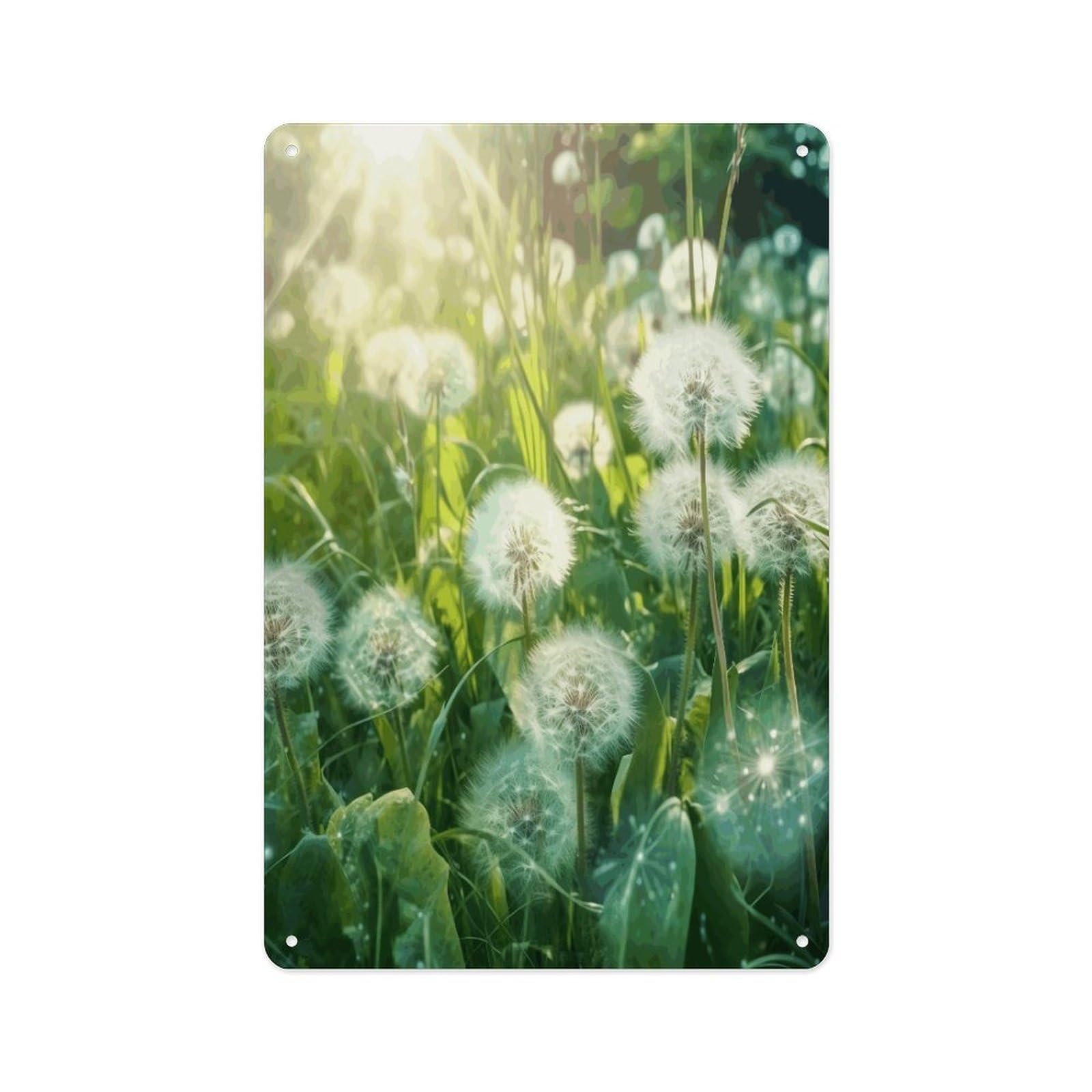Fekiloot Style Dandelions On The Grass Wall Decor Metal Signs Tin Signs Poster