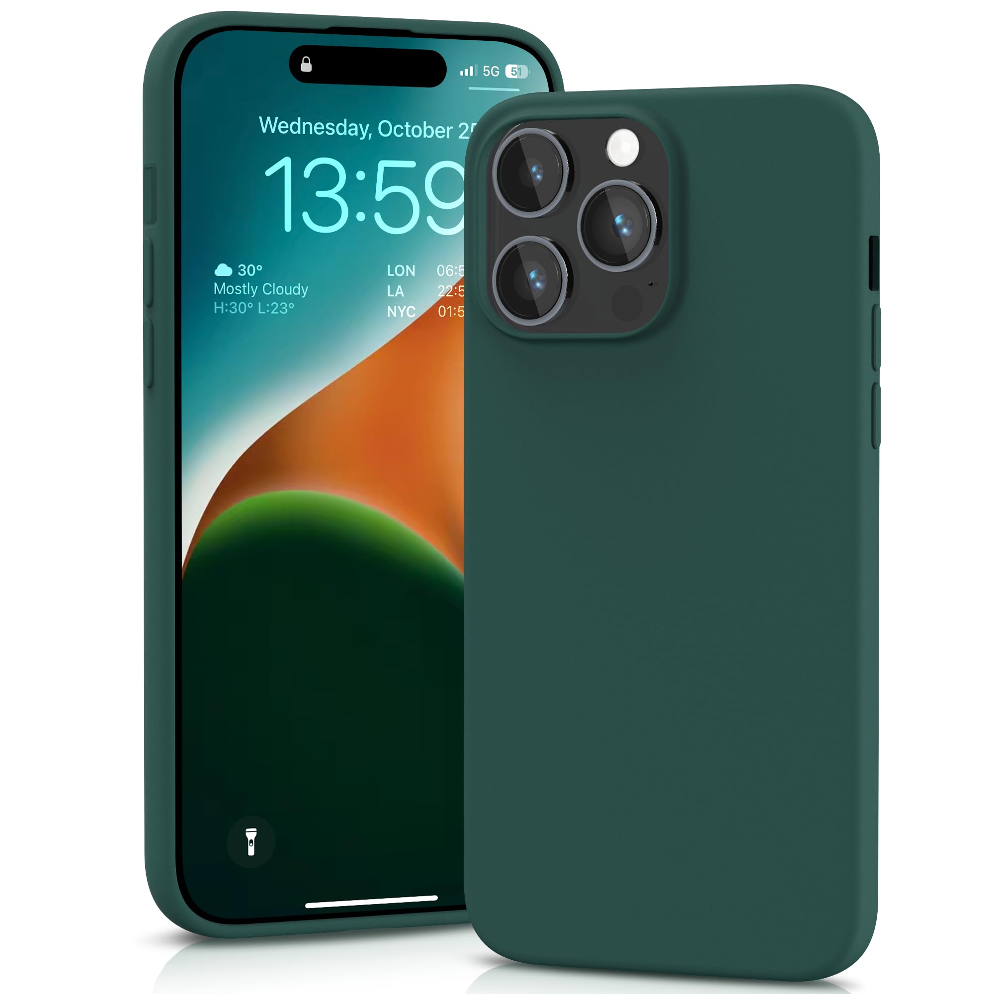 YATWIN Silicone Case for iPhone XR, Soft-Touch, Shockproof, DustProof, Antiskid Full Body Armour Phone Cover for Apple iPhone XR - Dark Green — view 146