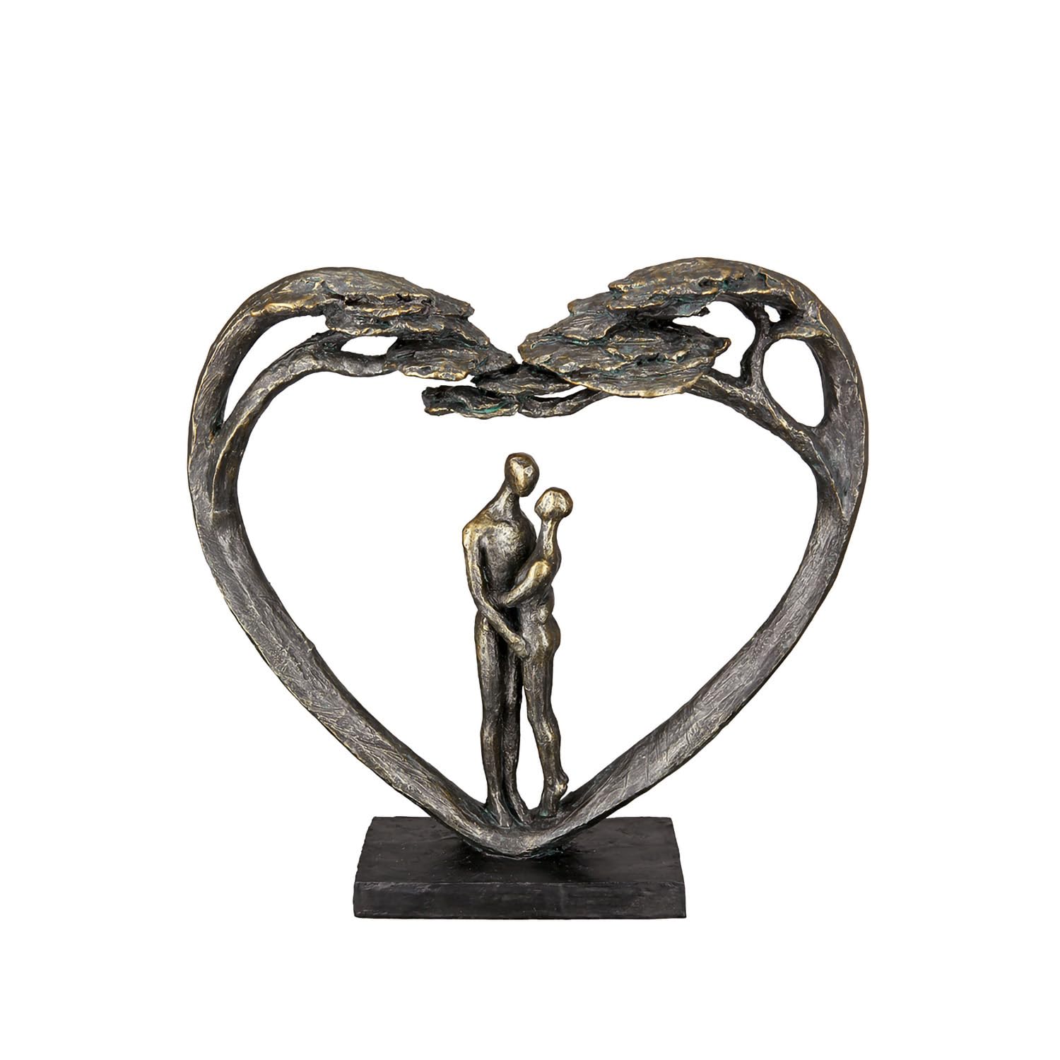 Casablanca Skulptur Love Tree, Deko Figur Bronze, Kunstharz Statue Wohnzimmer, Büro Dekoration H. 31,5 cm x B. 32 cm - Moderne Skulpturen Couple, Liebe, Hochzeit, Herz Symbol
