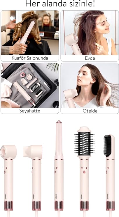 Sinbo Pro Compact Uzun Multi-Styler Hava Üfleme 5in1 Saç Şekillendirici BLDC Motor SHD-1719