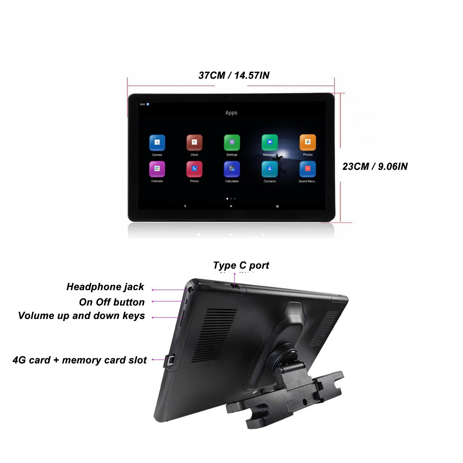 Tbest 15,6-Zoll-IPS-Bildschirm Auto-Kopfstützenmonitor 11 Rücksitz-Entertainment-System