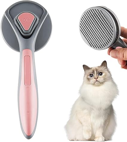 Amazon Co Jp 猫のブラシ グルーミングブラシ ソフトペットグルーミングツール 再利用可能な猫のグルーミングブラシペットのグルーミングブラシ 犬と猫のためのセルフクリーニングスリッカーブラシ ペット用品