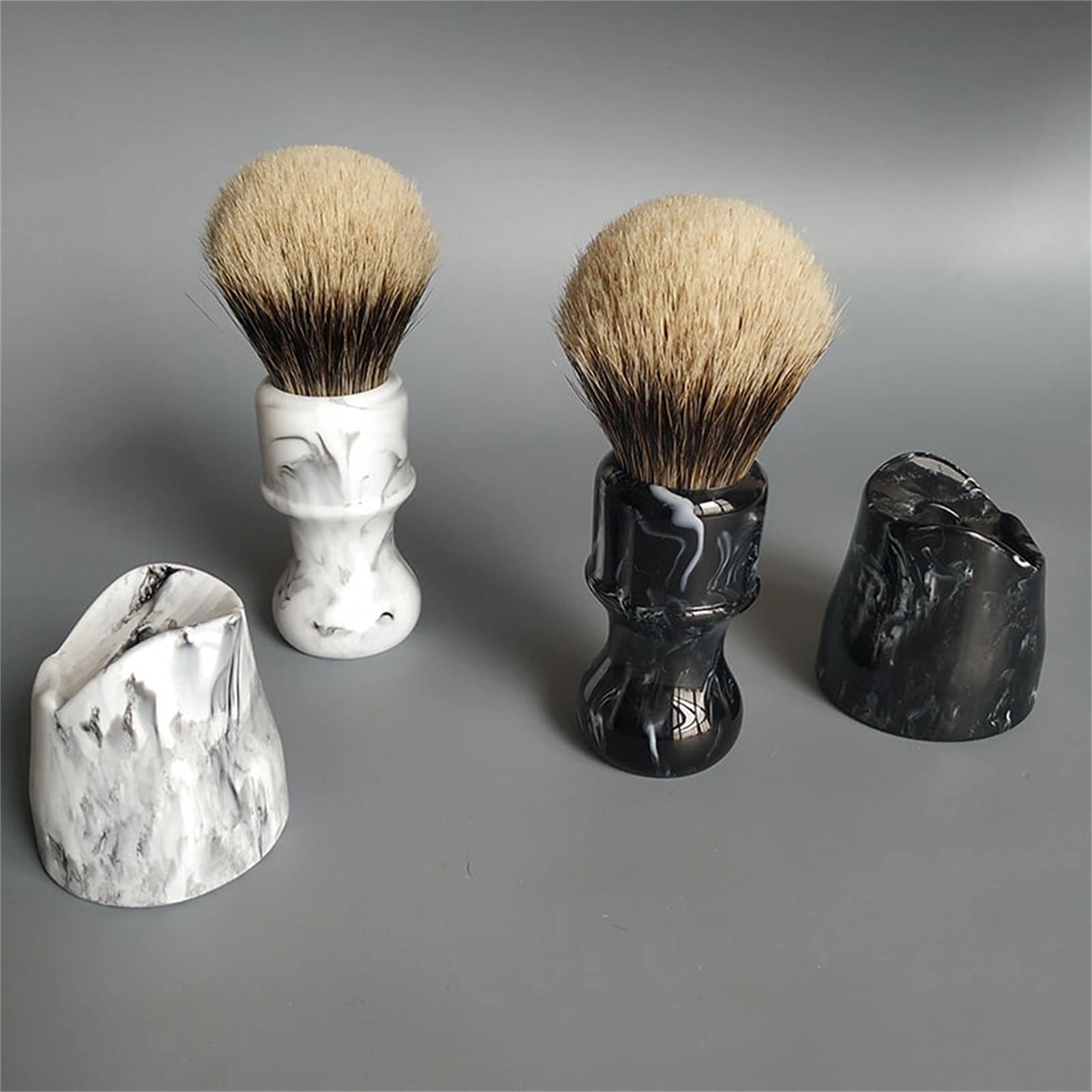 AnSafe Pennello da Barba Alta qualità Pelo di Tasso Puro Regalo per l'Uomo Barba Sapone Pennello in Schiuma Fatto a Mano Pennello da Barba Bagnato (Colore : Nero)