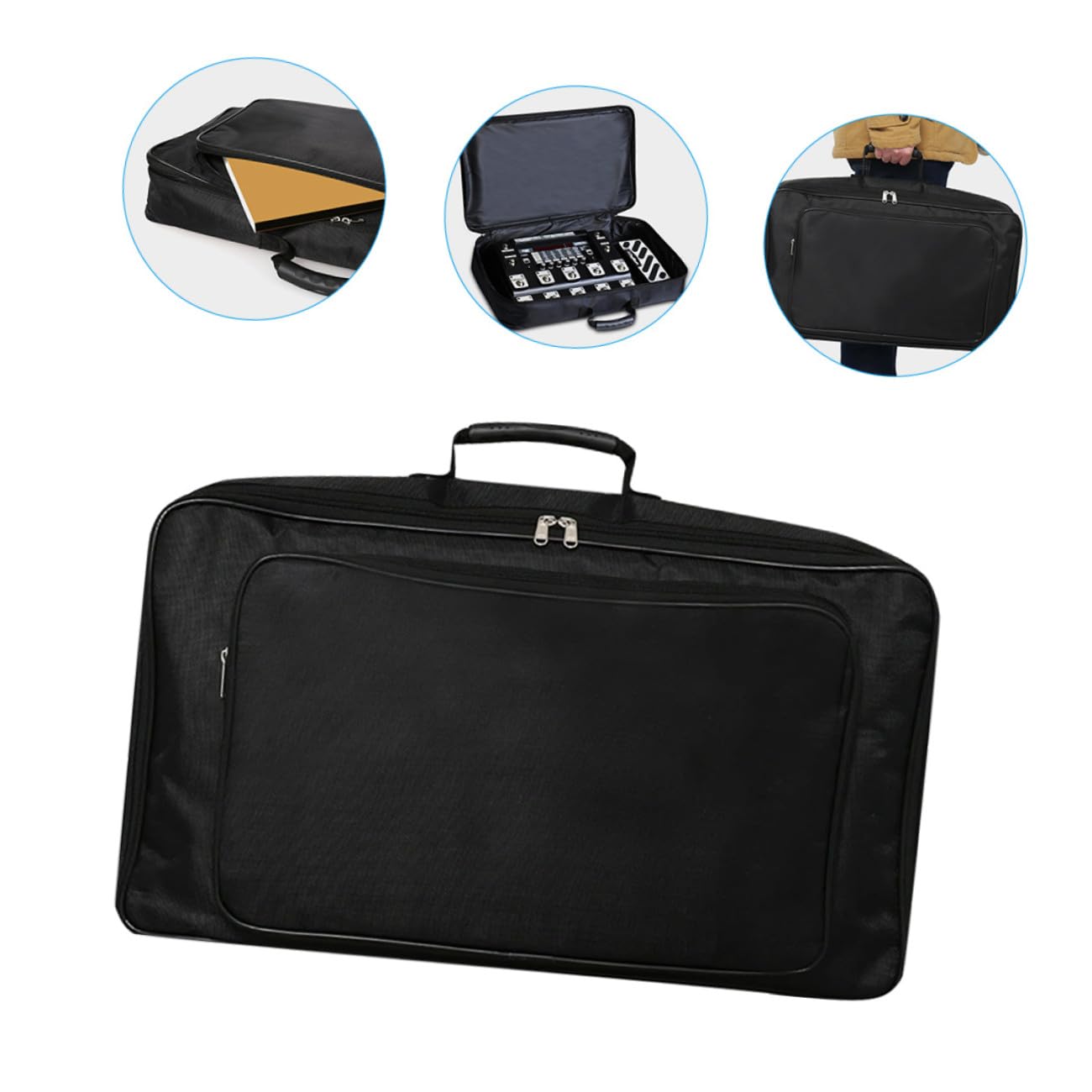 SEWACC Oxford Effektgerät Tasche Xl Stoßfest Wasserabweisend Oxford Gewebe Tragetasche für Gitarren Effekte Audio Effektgeräte Aufbewahrungstasche für Musiker und Reisen