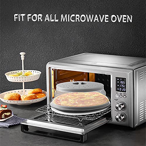 Thermoplastic Rubber Microwave Splatter Cover,Microwave Cover for Food Fruit Drainer,BPA-Free Dishwasher Safe 10.5 inch (GREY)