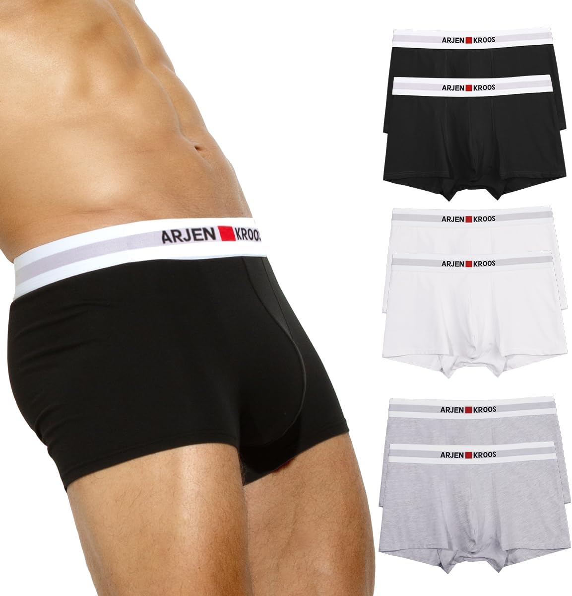 Arjen Kroos Men's Breathable Cotton Trunks Underwear Sexy Low Rise Boxer Briefs Tagless Underpants Multipack - Image 2