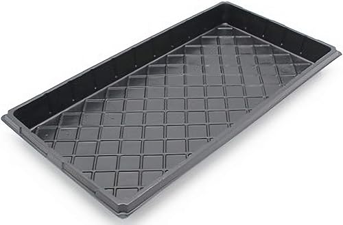 Paquete de 10 bandejas de cultivo de plástico negro duradero (sin agujeros de drenaje), bandejas perfectas de cultivo de semillas de jardín de 21 x