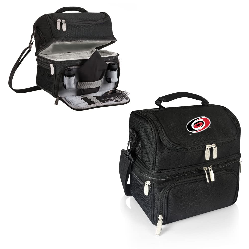 NHL Carolina Hurricanes Pranzo Lunch Bag - Insulated Lunch Box with Picnic Set - Lunch Cooler Bag
