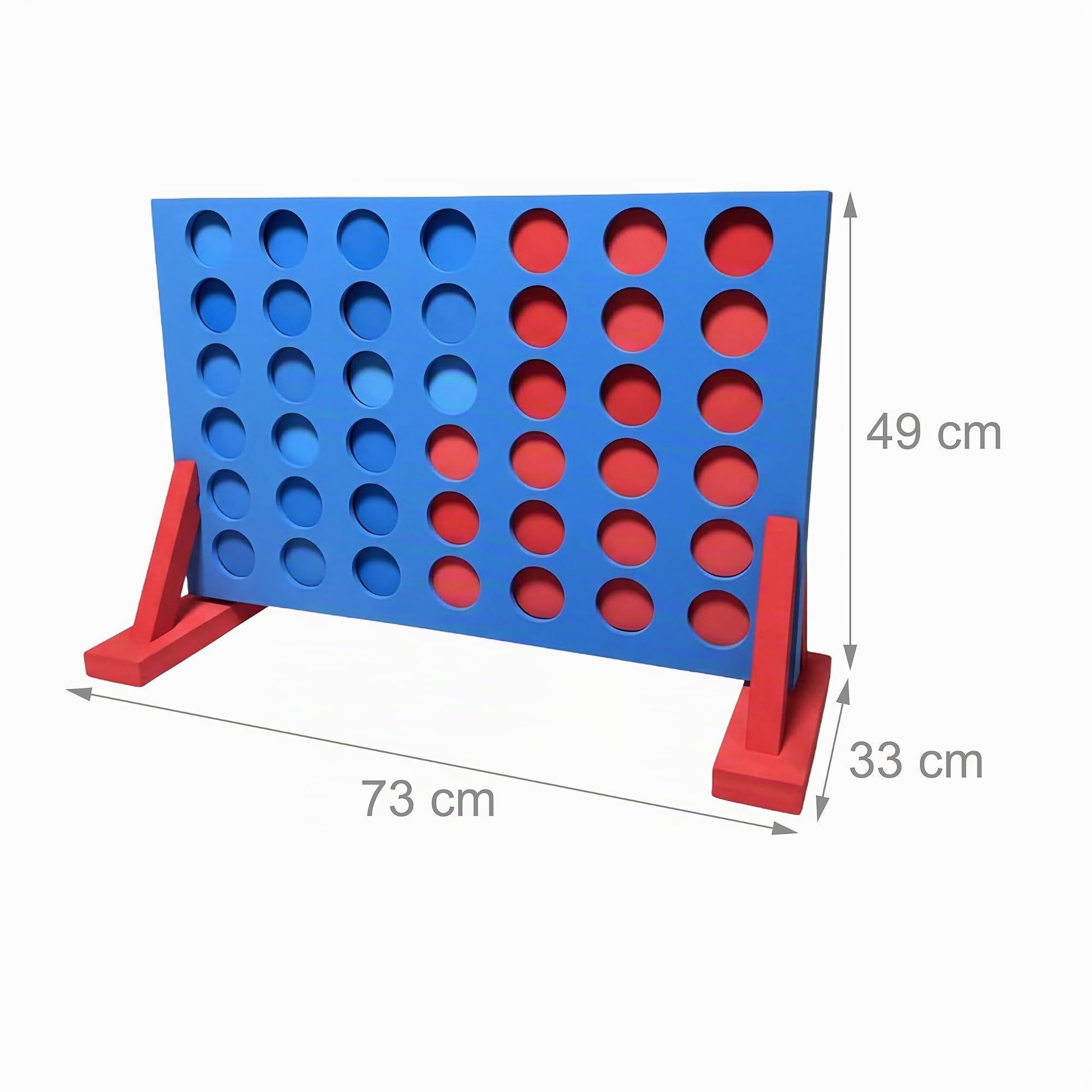 Relaxdays Quatre en Ligne XXL, Jeu d'extérieur, Enfants et Adultes, H x L x P 49 x 73 x 33 cm, Mousse EVA, Bleu-Rouge