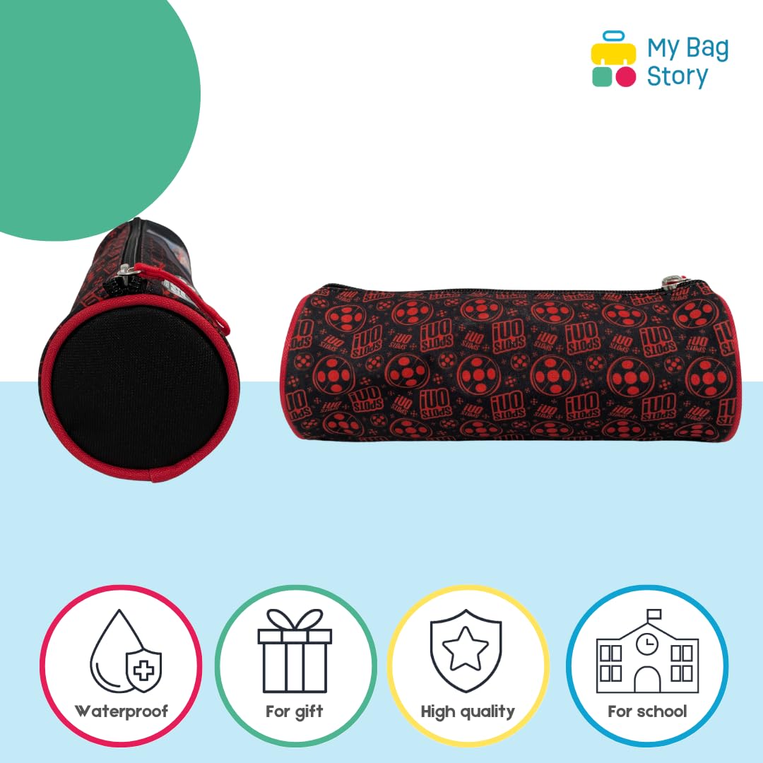mybagstory - Miraculous Ladybug Pencil Case - 1 Compartment - 21.5 x 7.3 x 7.3 cm - Zip Closure - Black/Red - Image 3