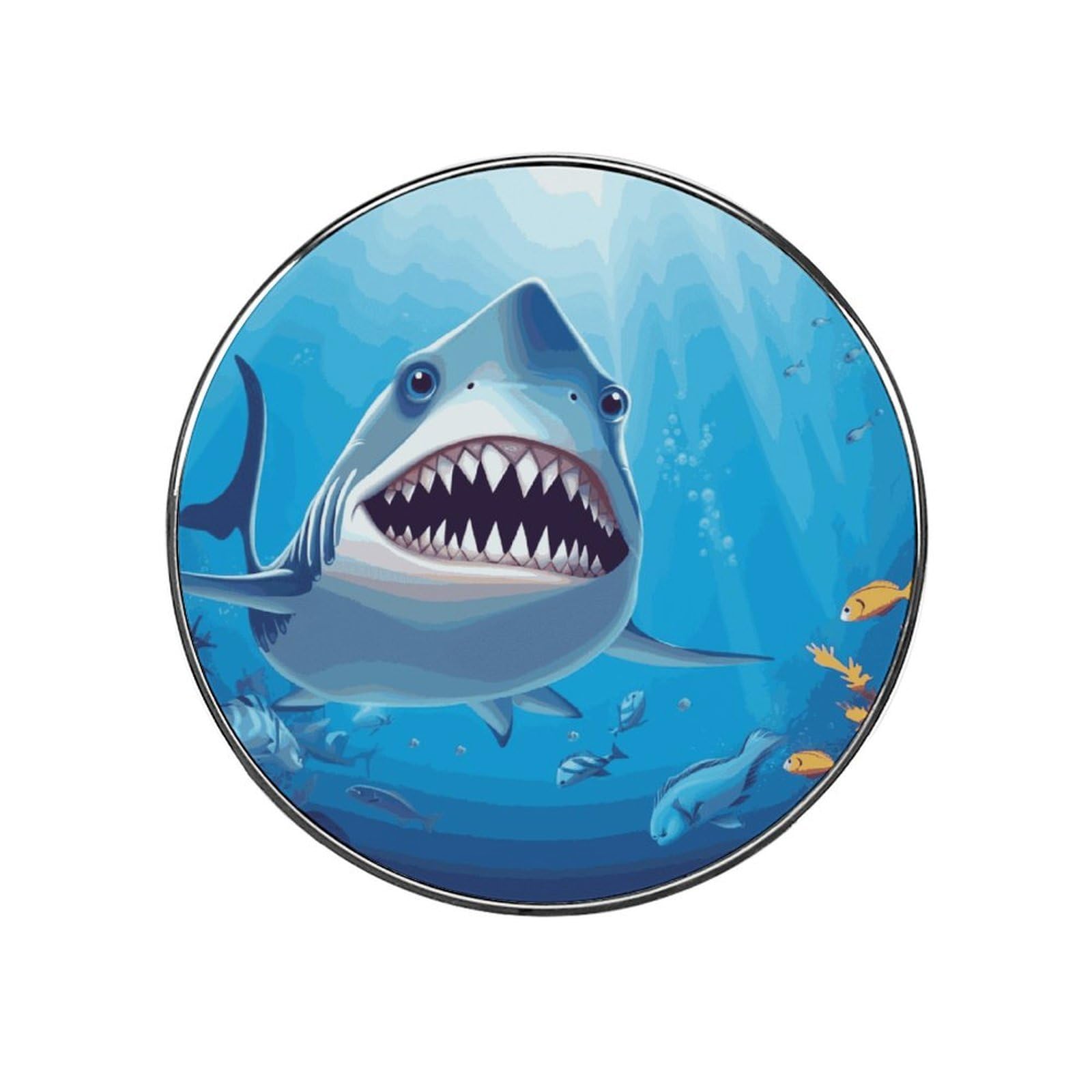 Adfgyerh Style Smiling Shark Refrigerator Magnets Circular Design，Stickers Home Decorations，Fridge Magnets For Fridge Plant Lovers Kitchen Office Locker Whiteboard Car Garage Decor.