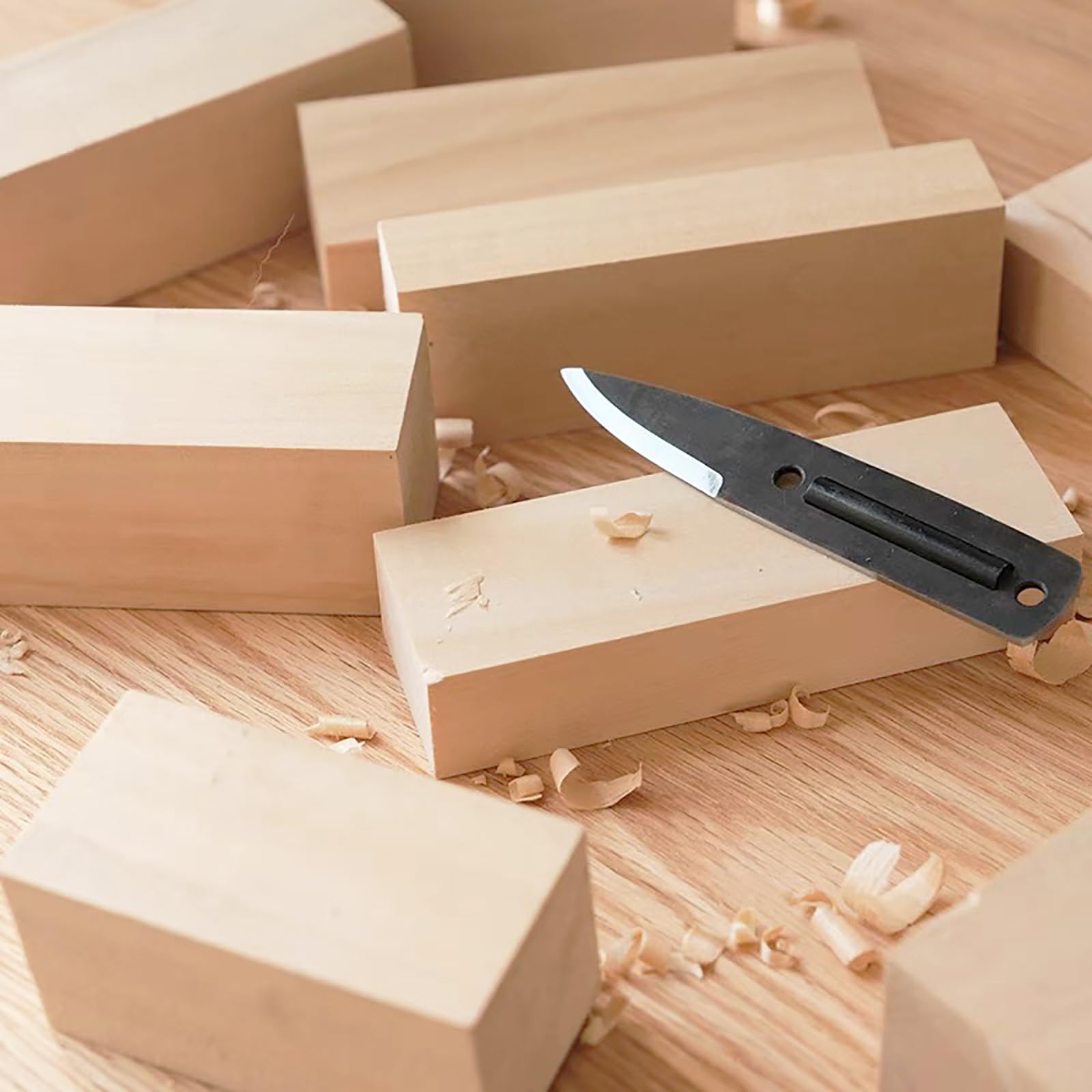 16 Blocs De Sculpture En Tilleul 15x2,5x2,5 Cm – Bois Naturel Non Fini, Idéal Débutants & Bricolage Enfants Adultes