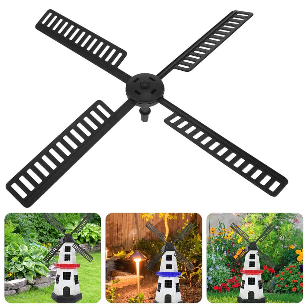 2 Sets Windmühlen Flügel Garten Deko | Kunststoff Solar Windmühlen Ersatzblätter Schwarz
