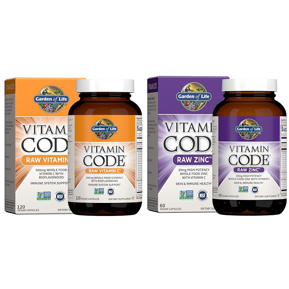 Garden of Life & Zinc Supplements 30mg High Potency Raw