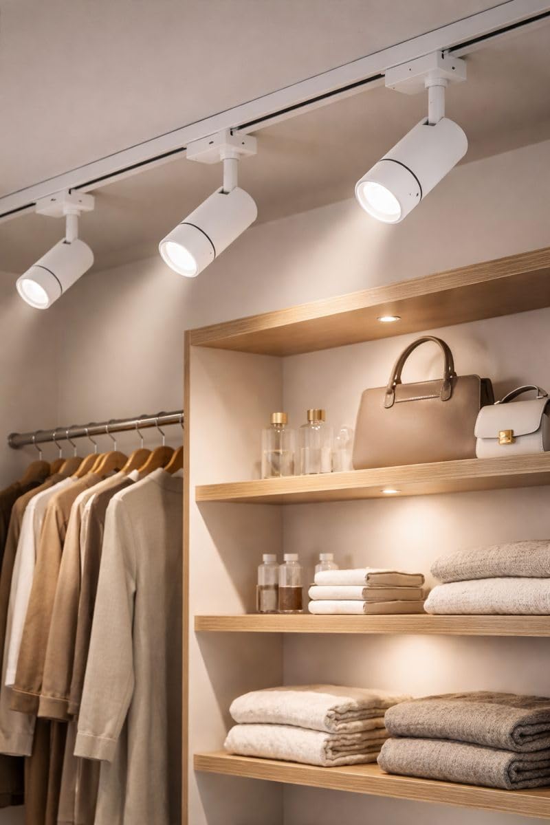 Faretto LED su Binario Monofase 30W Bianco, Spot Orientabile in Alluminio 2700 Lumen Luce Naturale 4000K per Interni (Bianco, 30W, 4000, Kelvin)