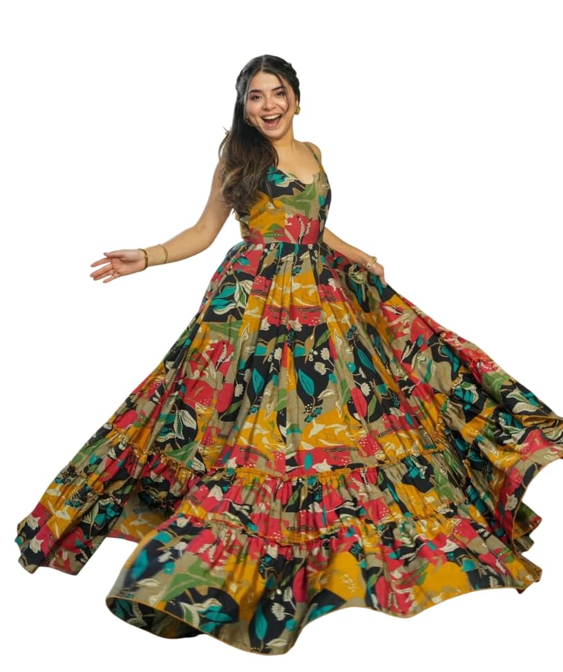 Cotton Blend Women's Casual Dress Mid-Length Maxi Dress for Woman ||Stylish Frocks for Women ||One Piece Dress for Women || Long Midi Dress for Woman || Party & Beach Wear (DRK-8078)-image-19