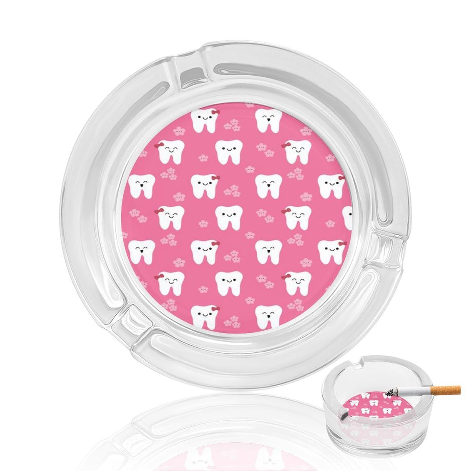 Nclqvjxzkhw Style Dental Dentist Glass Ashtray Round Ash Tray Smoking Trays For Home Garden Outdoor