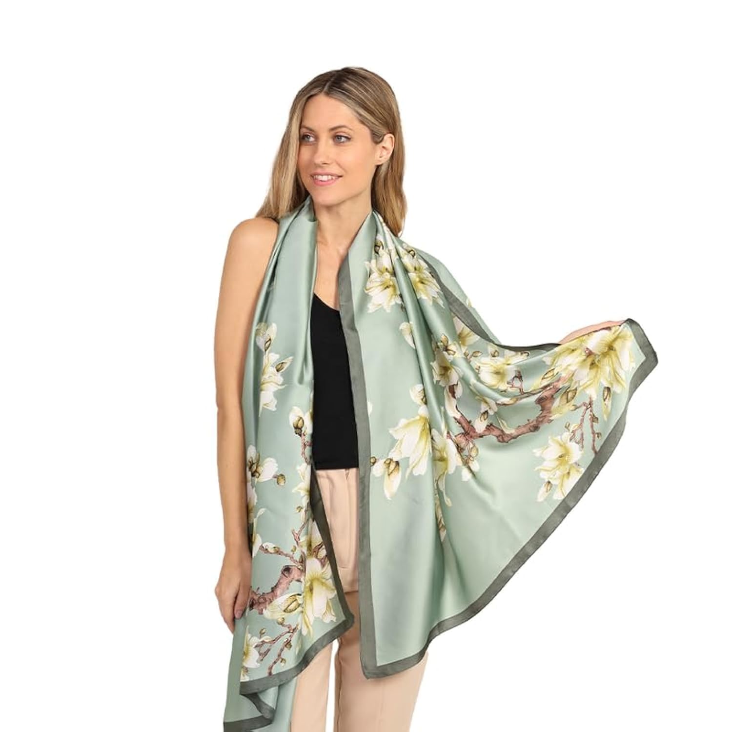 Trillion London Silk Scarf | Long Neck Scarf for Women | Ladies Lightweight Scarves | Shawl Wraps | Suitable for Daily Life