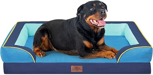 Miniatura 225 de Comfort Expression - Cama ortopédica perros pequeños, 20 x 14 pulgadas, impermeable, espuma soporte cartón de huevo, cojines extraíbles, sofá con