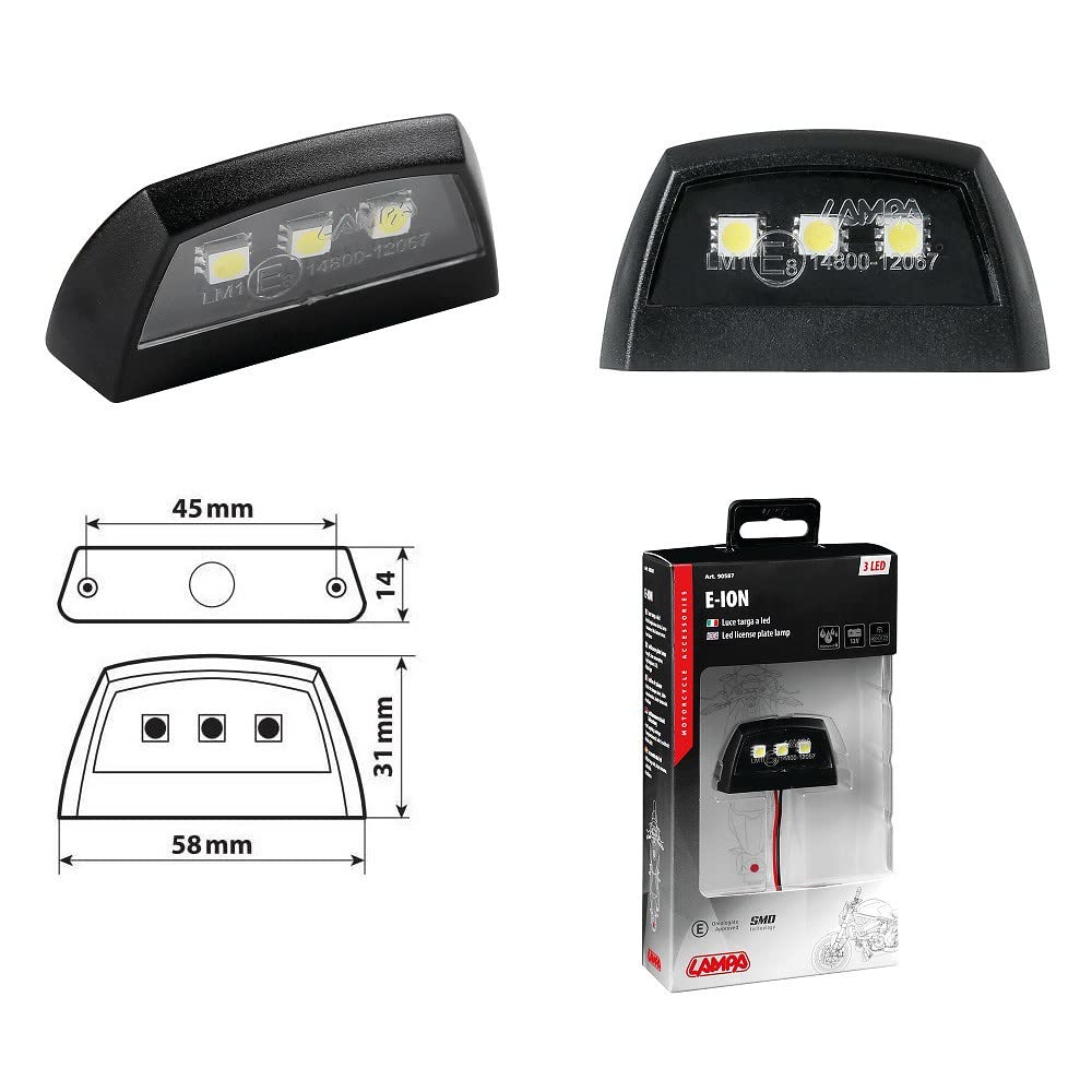Compatible con Suzuki GSR 600 Kit Porta MATRÍCULA Regulable para Moto Universal + 1 PAR DE Flechas LED + 3 MATRÍCULA LED SMD Todas HOMOLOGADAS