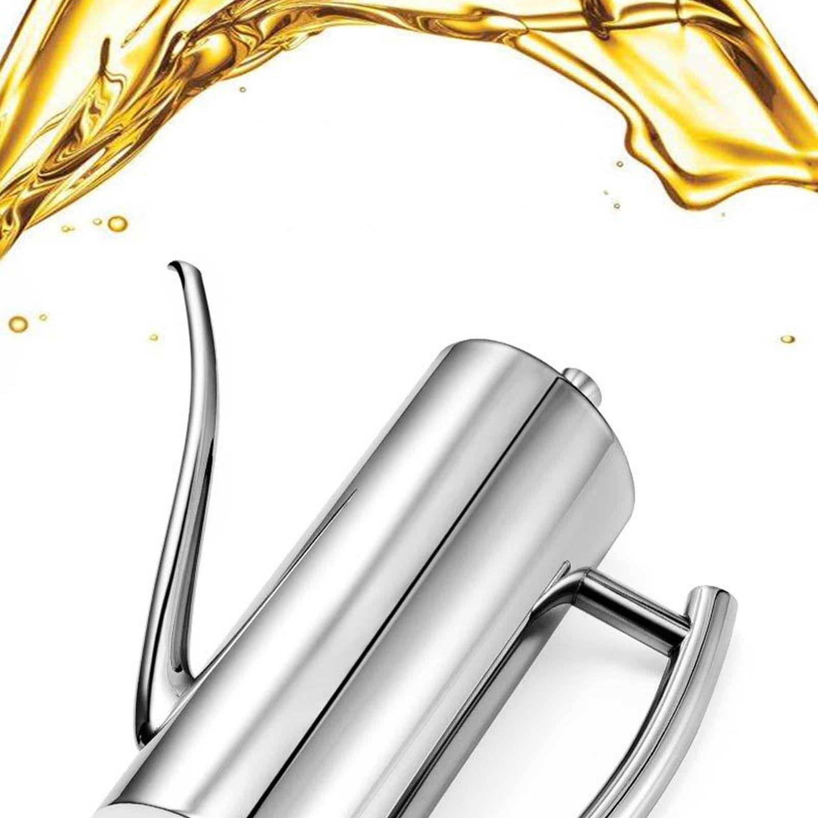 Haofy Vaso per Olio in Acciaio Inossidabile 304, Bottiglia con Manico Grande, Design Antigoccia, Lucidato a Specchio, Ampia Apertura, per Olio, Aceto, Condimenti e Salse, Capacità 500ml