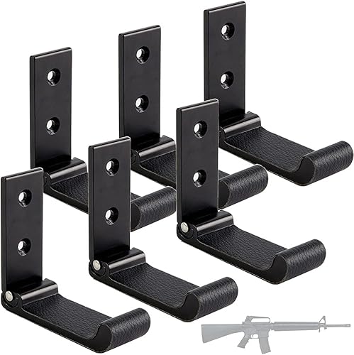 DeYoungArbeit - Juego de 6 soportes de pared para armas, ganchos plegables para escopetas, resistentes a los arañazos con acolchado suave, excelente disponible en Yaxa Colombia