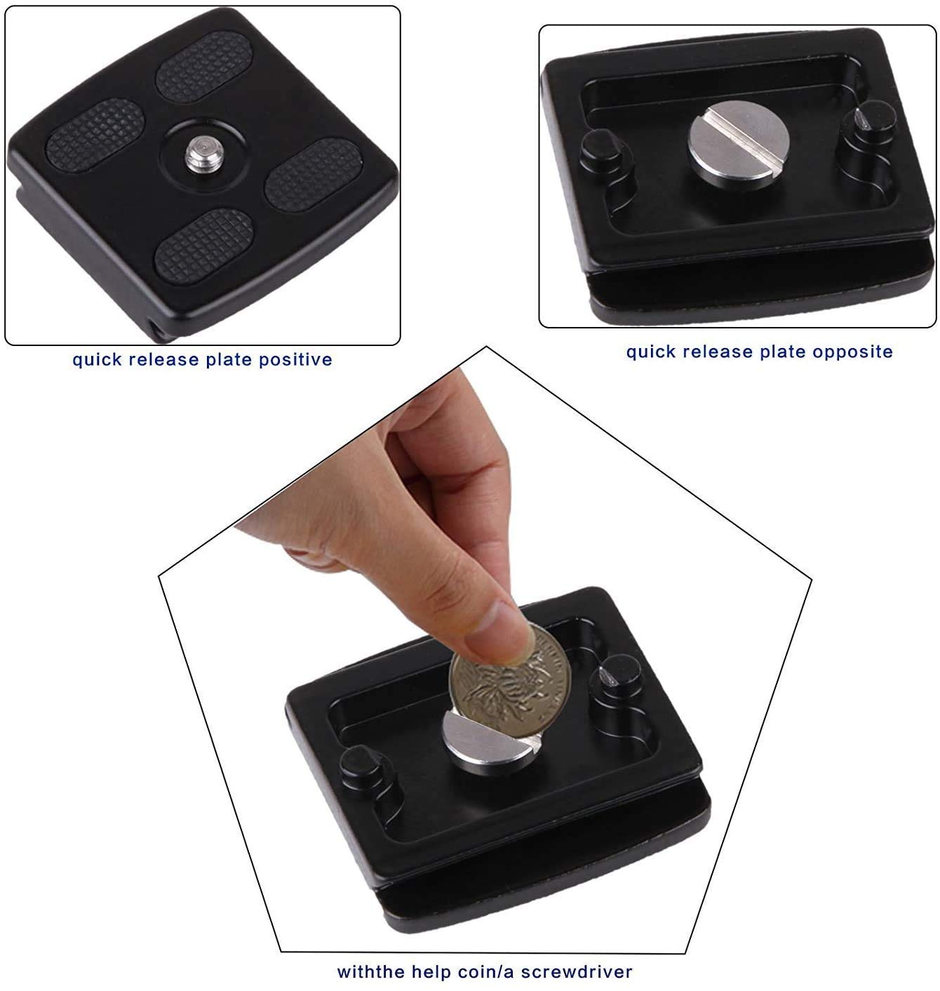 Piastra di sgancio rapido in alluminio professionale per treppiede BONFOTO B690A e treppiede ZOMEi Z818, Z669C,Q666