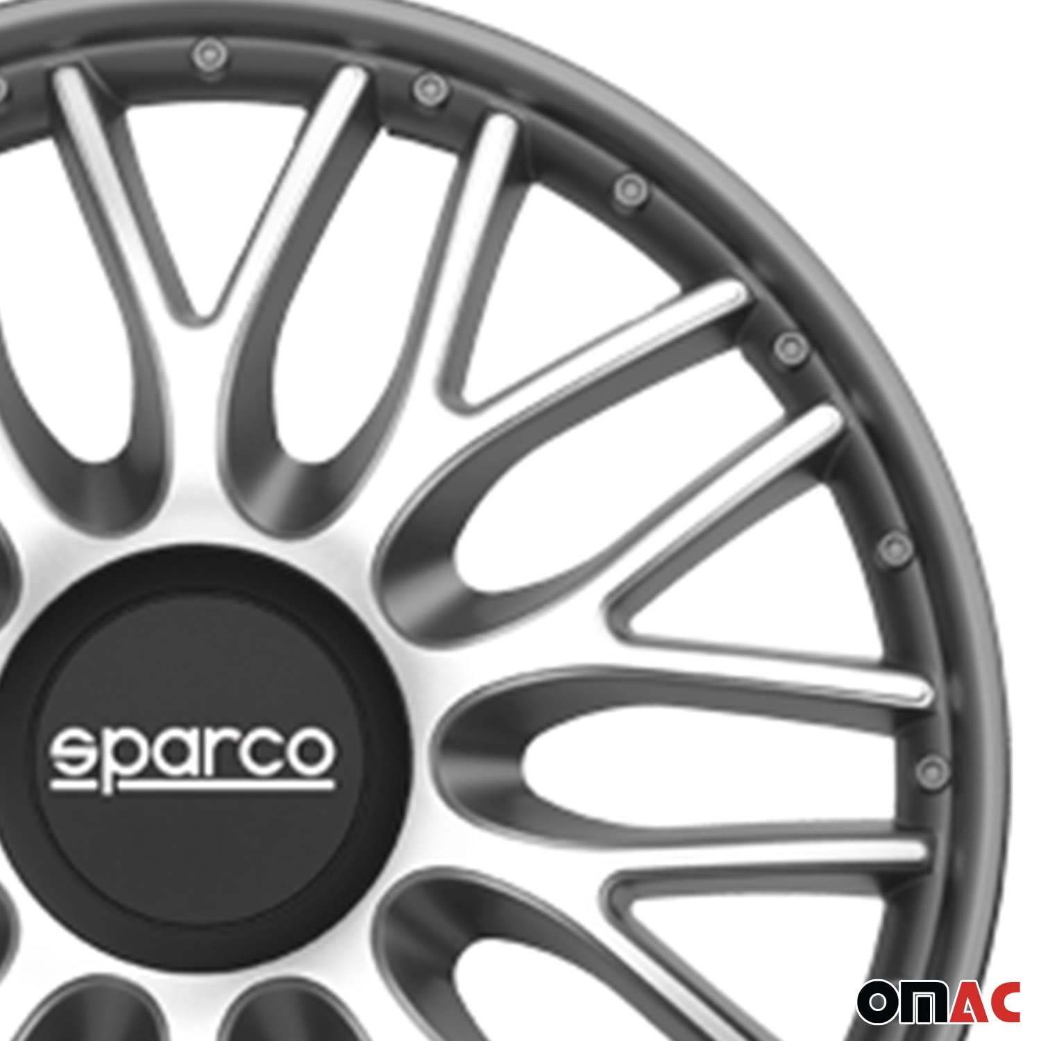 Radkappen Radzierblenden Sparco Roma 15" Zoll Coche Cubierta Juego Plata Gris 4X