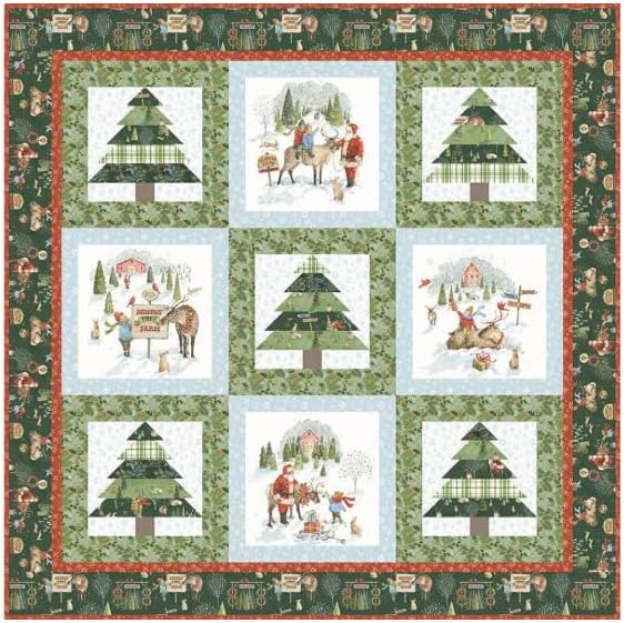 Santa's Tree Farm Panel Quilt Kit