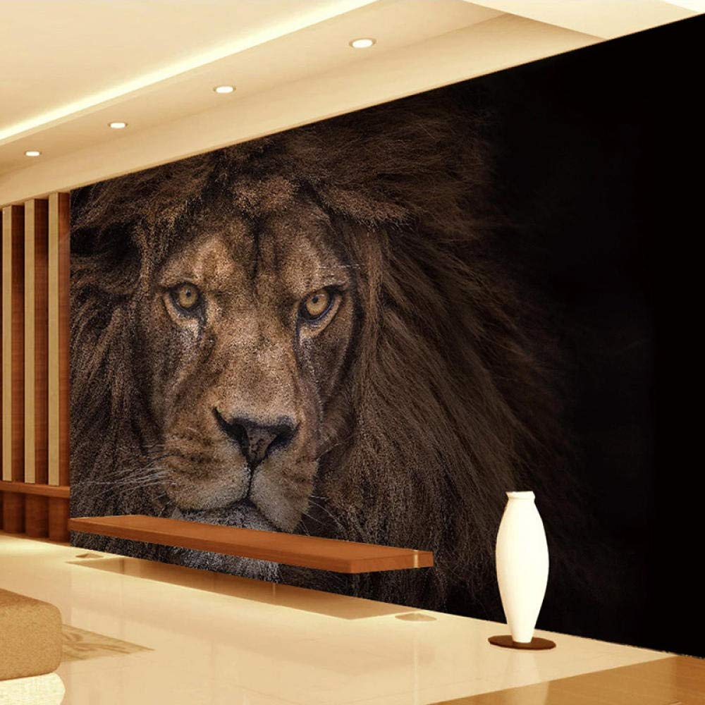 Papel pintado de foto 3D personalizado Animal salvaje León cartel Mural de pared Hotel dormitorio sala de estar decoración papel de pared 3D-350 * 245cm