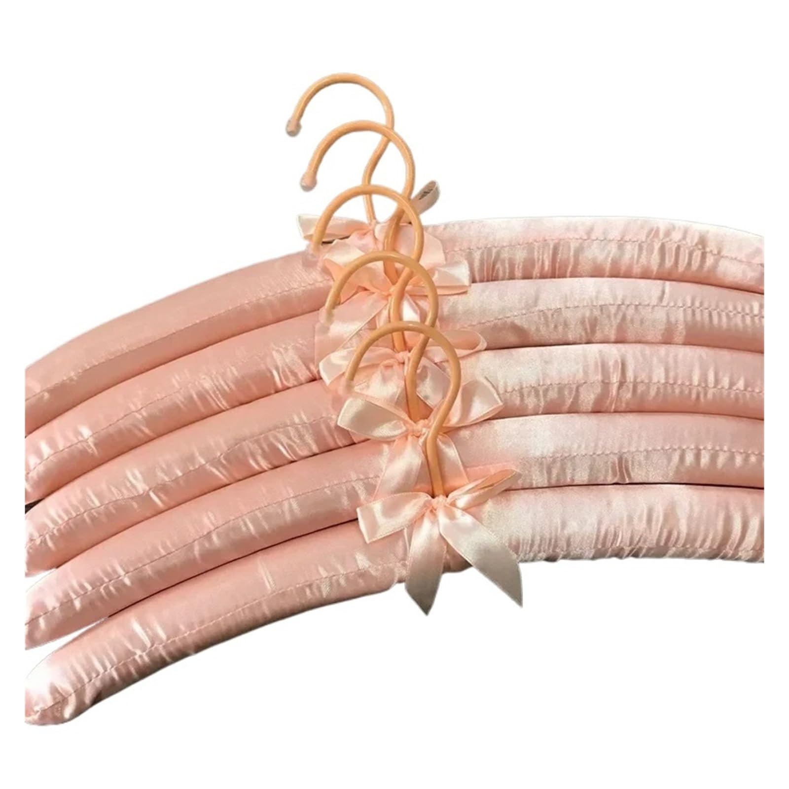 Velvet Hangers 5pcs 40cm Silk Fabric Hanger Satin Clothes Sponge Padded Racks Plastic Hook(Color 5)