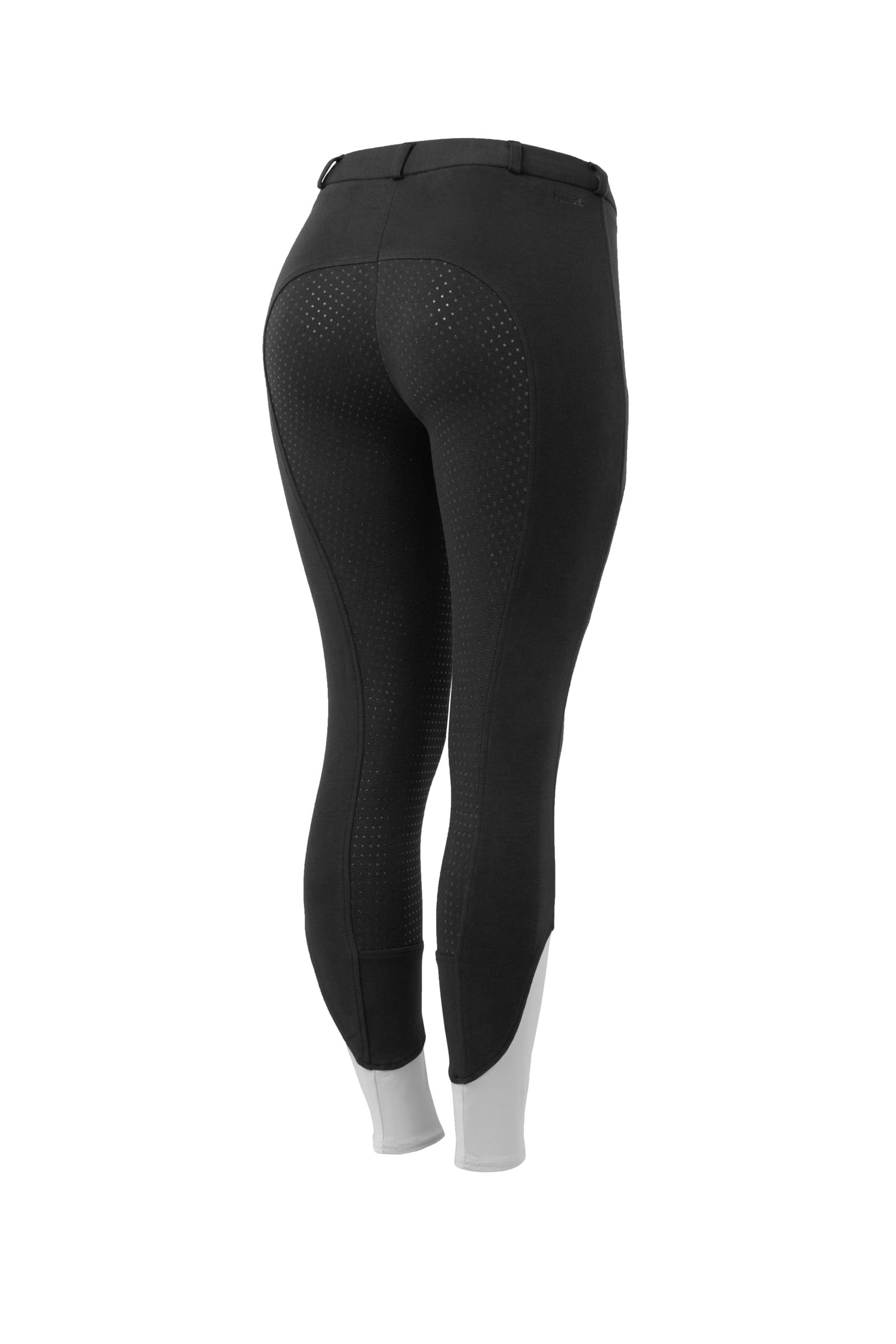 HORZE Damen Reithose Felicia, Vollbesatzreithose mit Handytasche und Gürtelschlaufen, Schwarz, 38