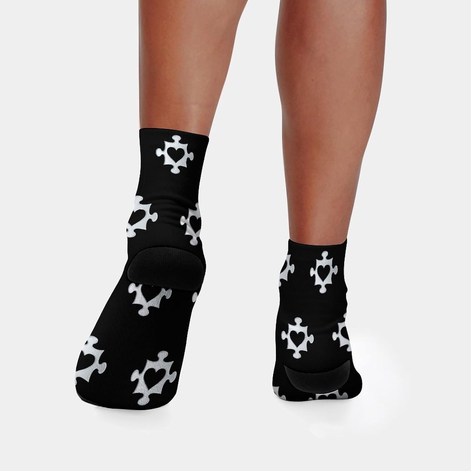 Autism Awareness Puzzle Piece Knee High Socks Athletic Long Stockings Sport Casual Crew Tube Sock Boot
